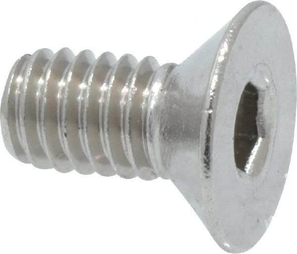 Value Collection - M4x0.70 Metric Coarse Hex Socket Drive, 90° Flat Screw - Grade 316 & Austenitic A4 Stainless Steel, Fully Threaded, 8mm OAL - USA Tool & Supply