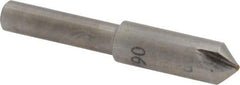 Interstate - 1/4" Head Diam, 3/16" Shank Diam, 3 Flute 90° High Speed Steel Countersink - Bright Finish, 2" OAL, Single End, Straight Shank, Right Hand Cut - USA Tool & Supply