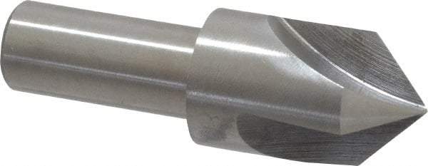 Interstate - 3/4" Head Diam, 1/2" Shank Diam, 3 Flute 90° High Speed Steel Countersink - Bright Finish, 2-3/4" OAL, Single End, Straight Shank, Right Hand Cut - USA Tool & Supply