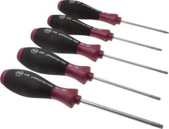 Wiha - 5 Piece Torx Screwdriver Set - Bit Sizes: Torx T10, T15, T20, T25 & T30 - USA Tool & Supply