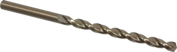 Cleveland - 3/16" 135° Cobalt Jobber Drill - Oxide/Gold Finish, Right Hand Cut, Parabolic Flute, Straight Shank, 3-1/2" OAL, Split Point - USA Tool & Supply