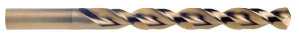 Cleveland - #35 135° Cobalt Jobber Drill - TiN Finish, Right Hand Cut, Parabolic Flute, Straight Shank, 2-5/8" OAL, Split Point - USA Tool & Supply