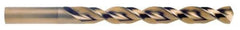 Cleveland - 7mm 135° Cobalt Jobber Drill - TiN Finish, Right Hand Cut, Parabolic Flute, Straight Shank, 4.291" OAL, Split Point - USA Tool & Supply