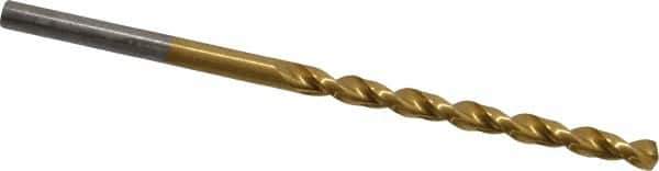 Cleveland - 1/8" 135° Cobalt Jobber Drill - TiN Finish, Right Hand Cut, Parabolic Flute, Straight Shank, 2-3/4" OAL, Split Point - USA Tool & Supply