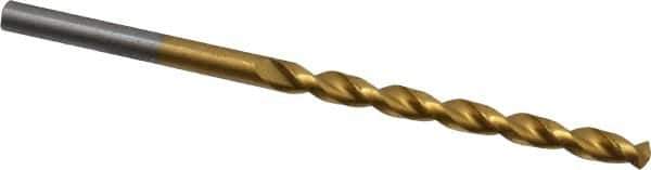 Cleveland - 9/64" 135° Cobalt Jobber Drill - TiN Finish, Right Hand Cut, Parabolic Flute, Straight Shank, 2-7/8" OAL, Split Point - USA Tool & Supply