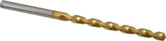 Cleveland - 5/32" 135° Cobalt Jobber Drill - TiN Finish, Right Hand Cut, Parabolic Flute, Straight Shank, 3-1/8" OAL, Split Point - USA Tool & Supply