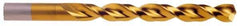 Chicago-Latrobe - #41 135° High Speed Steel Jobber Drill - TiN Finish, Right Hand Cut, Parabolic Flute, Straight Shank, 2-3/8" OAL, Split Point - USA Tool & Supply