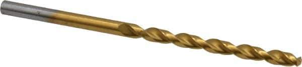 Cleveland - #25 135° Cobalt Jobber Drill - TiN Finish, Right Hand Cut, Parabolic Flute, Straight Shank, 3" OAL, Split Point - USA Tool & Supply