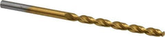 Cleveland - #25 135° Cobalt Jobber Drill - TiN Finish, Right Hand Cut, Parabolic Flute, Straight Shank, 3" OAL, Split Point - USA Tool & Supply