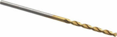 Cleveland - 1.5mm 135° Cobalt Jobber Drill - TiN Finish, Right Hand Cut, Parabolic Flute, Straight Shank, 1.575" OAL, Split Point - USA Tool & Supply