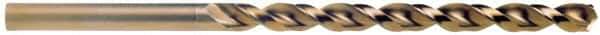 Cleveland - #37, 135° Point, Parabolic Flute, Cobalt Taper Length Drill Bit - Oxide/Gold Finish, 2-1/2" Flute Length, 4-5/8" OAL, Series 2575 - USA Tool & Supply