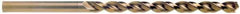 Cleveland - #37, 135° Point, Parabolic Flute, Cobalt Taper Length Drill Bit - Oxide/Gold Finish, 2-1/2" Flute Length, 4-5/8" OAL, Series 2575 - USA Tool & Supply