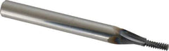 Scientific Cutting Tools - #10-32 UNF, 0.12" Cutting Diam, 3 Flute, Solid Carbide Helical Flute Thread Mill - Internal Thread, 0.326" LOC, 2-1/2" OAL, 1/4" Shank Diam - USA Tool & Supply