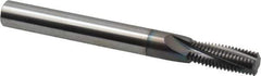 Scientific Cutting Tools - 3/8-24 UNF, 0.285" Cutting Diam, 4 Flute, Solid Carbide Helical Flute Thread Mill - Internal Thread, 0.766" LOC, 3" OAL, 5/16" Shank Diam - USA Tool & Supply