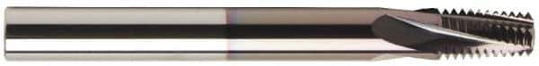 Accupro - 7/8-14 UNF, 0.49" Cutting Diam, 4 Flute, Solid Carbide Helical Flute Thread Mill - Internal Thread, 1-3/8" LOC, 4" OAL, 1/2" Shank Diam - USA Tool & Supply