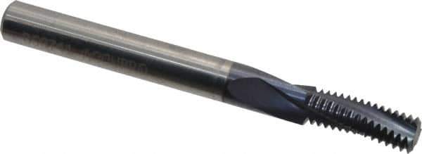 Accupro - 5/16-24 UNF, 0.235" Cutting Diam, 3 Flute, Solid Carbide Helical Flute Thread Mill - Internal Thread, 5/8" LOC, 2-1/2" OAL, 1/4" Shank Diam - USA Tool & Supply