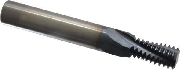 Accupro - 9/16-12 UNC, 0.45" Cutting Diam, 4 Flute, Solid Carbide Helical Flute Thread Mill - Internal Thread, 7/8" LOC, 3-1/2" OAL, 1/2" Shank Diam - USA Tool & Supply