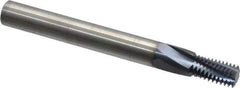 Accupro - 1/4-18 NPT, 0.36" Cutting Diam, 4 Flute, Solid Carbide Helical Flute Thread Mill - Internal Thread, 0.611" LOC, 3-1/2" OAL, 3/8" Shank Diam - USA Tool & Supply