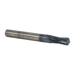 Accupro - M12x1.75 Metric Coarse, 0.37" Cutting Diam, 4 Flute, Solid Carbide Helical Flute Thread Mill - Internal Thread, 7/8" LOC, 3-1/2" OAL, 3/8" Shank Diam - USA Tool & Supply