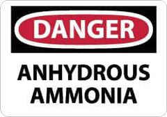NMC - "Danger - Anhydrous Ammonia", 10" Long x 14" Wide, Aluminum Safety Sign - Rectangle, 0.04" Thick, Use for Hazardous Materials - USA Tool & Supply