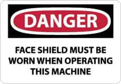 NMC - "Danger - Face Shield Must Be Worn When Operating This Machine", 10" Long x 14" Wide, Aluminum Safety Sign - Rectangle, 0.04" Thick, Use for Accident Prevention - USA Tool & Supply