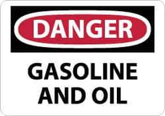 NMC - "Danger - Gasoline and Oil", 10" Long x 14" Wide, Aluminum Safety Sign - Rectangle, 0.04" Thick, Use for Hazardous Materials - USA Tool & Supply
