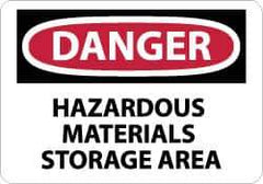 NMC - "Danger - Hazardous Materials Storage Area", 10" Long x 14" Wide, Aluminum Safety Sign - Rectangle, 0.04" Thick, Use for Security & Admittance - USA Tool & Supply