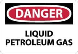 NMC - "Danger - Liquid Petroleum Gas", 10" Long x 14" Wide, Rigid Plastic Safety Sign - Rectangle, 0.05" Thick, Use for Hazardous Materials - USA Tool & Supply