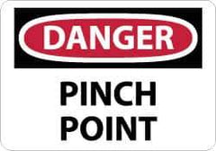 NMC - "Danger - Pinch Point", 10" Long x 14" Wide, Aluminum Safety Sign - Rectangle, 0.04" Thick, Use for Accident Prevention - USA Tool & Supply
