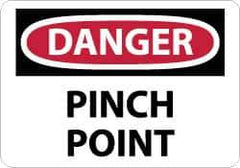 NMC - "Danger - Pinch Point", 10" Long x 14" Wide, Rigid Plastic Safety Sign - Rectangle, 0.05" Thick, Use for Accident Prevention - USA Tool & Supply