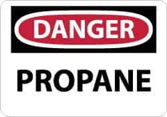 NMC - "Danger - Propane", 10" Long x 14" Wide, Rigid Plastic Safety Sign - Rectangle, 0.05" Thick, Use for Hazardous Materials - USA Tool & Supply