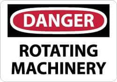 NMC - "Danger - Rotating Machinery", 10" Long x 14" Wide, Rigid Plastic Safety Sign - Rectangle, 0.05" Thick, Use for Accident Prevention - USA Tool & Supply