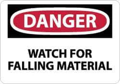 NMC - "Danger - Watch for Falling Material", 10" Long x 14" Wide, Aluminum Safety Sign - Rectangle, 0.04" Thick, Use for Accident Prevention - USA Tool & Supply