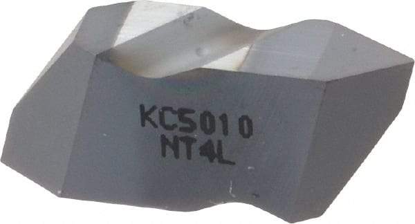 Kennametal - NT4 Grade KC5010, Internal/External Partial Profile 60° Threading Insert - 1.25 to 6.25mm & 4 to 20 TPI Ext Pitch, 20 to 6.25mm & 4 to 12 TPI Int Pitch, Left Hand Insert, TiAlN Finish, Carbide - USA Tool & Supply