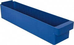 Quantum Storage - 23-7/8" Deep, Blue High-Impact Polystyrene Drawer Bin - 4-5/8" High x 5-9/16" Wide x 23-7/8" Long - USA Tool & Supply