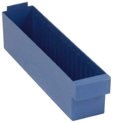 Quantum Storage - 17-5/8" Deep, Blue High-Impact Polystyrene Drawer Bin - 4-5/8" High x 3-3/4" Wide x 17-5/8" Long - USA Tool & Supply