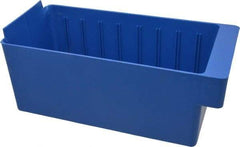 Quantum Storage - 11-5/8" Deep, Blue High-Impact Polystyrene Drawer Bin - 4-5/8" High x 5-9/16" Wide x 11-5/8" Long - USA Tool & Supply