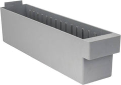 Quantum Storage - 17-5/8" Deep, Gray High-Impact Polystyrene Drawer Bin - 4-5/8" High x 3-3/4" Wide x 17-5/8" Long - USA Tool & Supply