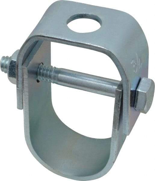 Empire - 3/4" Pipe, 3/8" Rod, Carbon Steel Adjustable Clevis Hanger - Electro Galvanized - USA Tool & Supply