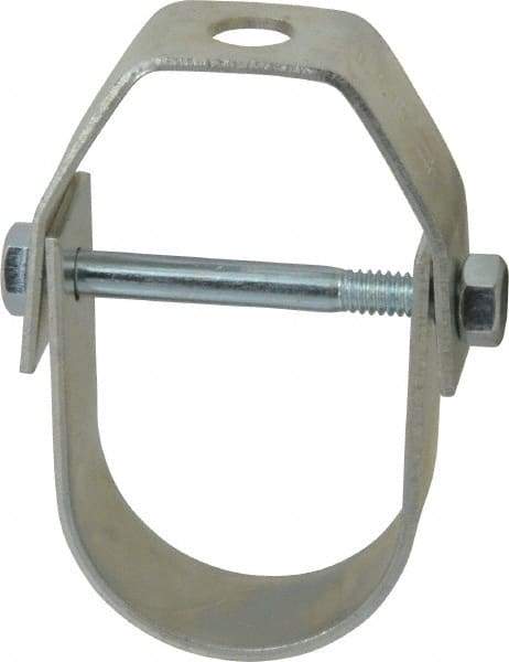 Empire - 1-1/4" Pipe, 3/8" Rod, Carbon Steel Adjustable Clevis Hanger - Electro Galvanized - USA Tool & Supply