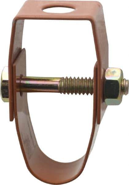 Empire - 1/2" Pipe, 3/8" Rod, Carbon Steel Adjustable Clevis Hanger - Copper Plated - USA Tool & Supply