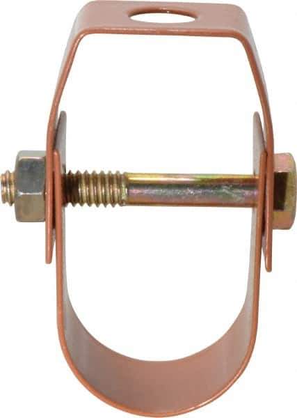 Empire - 1" Pipe, 3/8" Rod, Carbon Steel Adjustable Clevis Hanger - Copper Plated - USA Tool & Supply