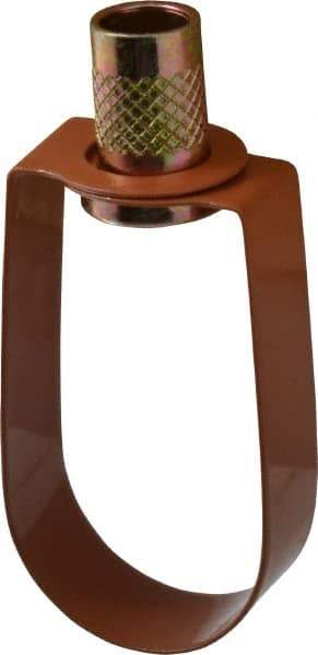 Empire - 1" Pipe, 3/8" Rod, Carbon Steel Emlok Swivel Ring Hanger - Copper Plated, 600 Lb Capacity - USA Tool & Supply