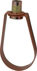 Empire - 1-1/2" Pipe, 3/8" Rod, Carbon Steel Emlok Swivel Ring Hanger - Copper Plated, 600 Lb Capacity - USA Tool & Supply