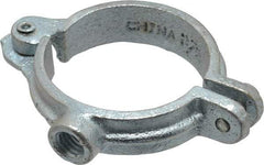 Empire - 1-1/2" Pipe, 3/8" Rod, Malleable Iron Split Ring Hanger - Electro Galvanized, 180 Lb Capacity - USA Tool & Supply