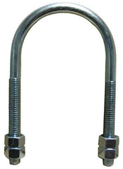 Empire - 3/4-10 UNC, 11-5/8" Long, Round U Bolt Clamp with No Mount Plate for 10" Pipe - 4" Thread Length, 8-3/8" Wide, Steel - USA Tool & Supply