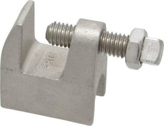 Empire - 3/4" Max Flange Thickness, 3/8" Rod Top Beam Clamp - 350 Lb Capacity, 304 Stainless Steel - USA Tool & Supply