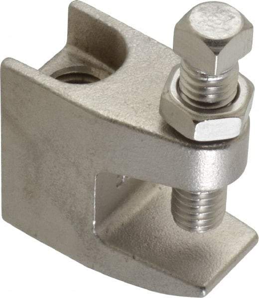 Empire - 3/4" Max Flange Thickness, 1/2" Rod Top Beam Clamp - 470 Lb Capacity, 304 Stainless Steel - USA Tool & Supply