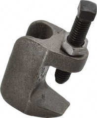 Empire - 1-1/4" Max Flange Thickness, 3/8" Rod Wide Jaw Top Beam Clamp - 400 Lb Capacity, Ductile Iron - USA Tool & Supply