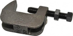 Empire - 1-1/4" Max Flange Thickness, 1/2" Rod Wide Jaw Top Beam Clamp - 500 Lb Capacity, Ductile Iron - USA Tool & Supply